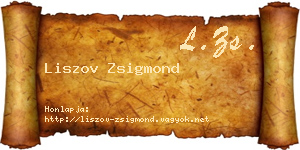 Liszov Zsigmond névjegykártya